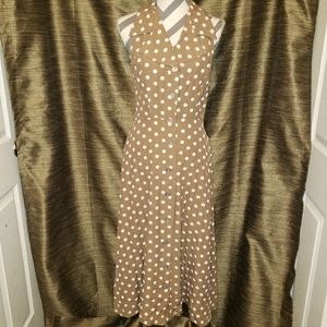 Rockabilly Polka Dot Maxi Dress W/Pockets